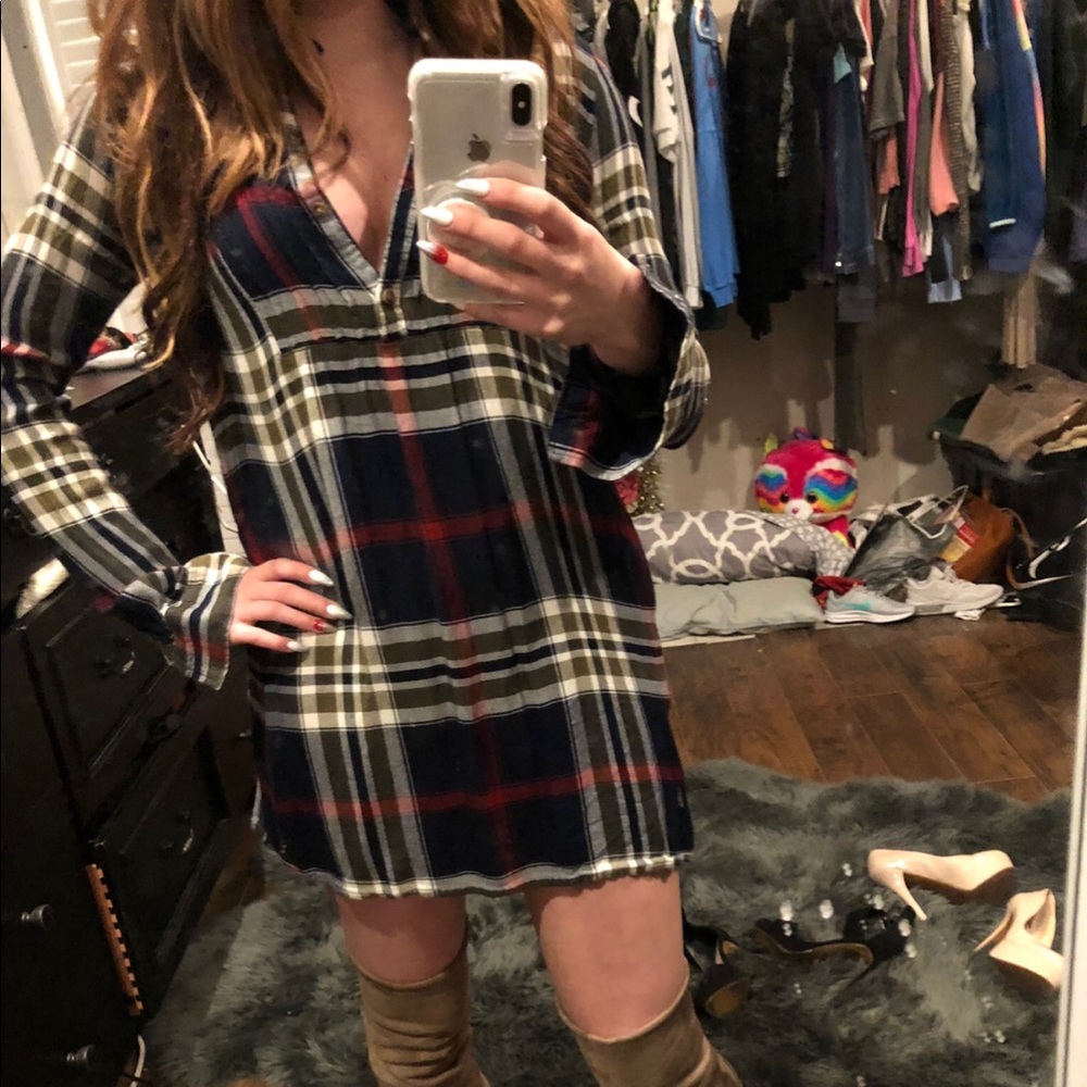 Abercrombie & Fitch plaid dress xsmall super cute
